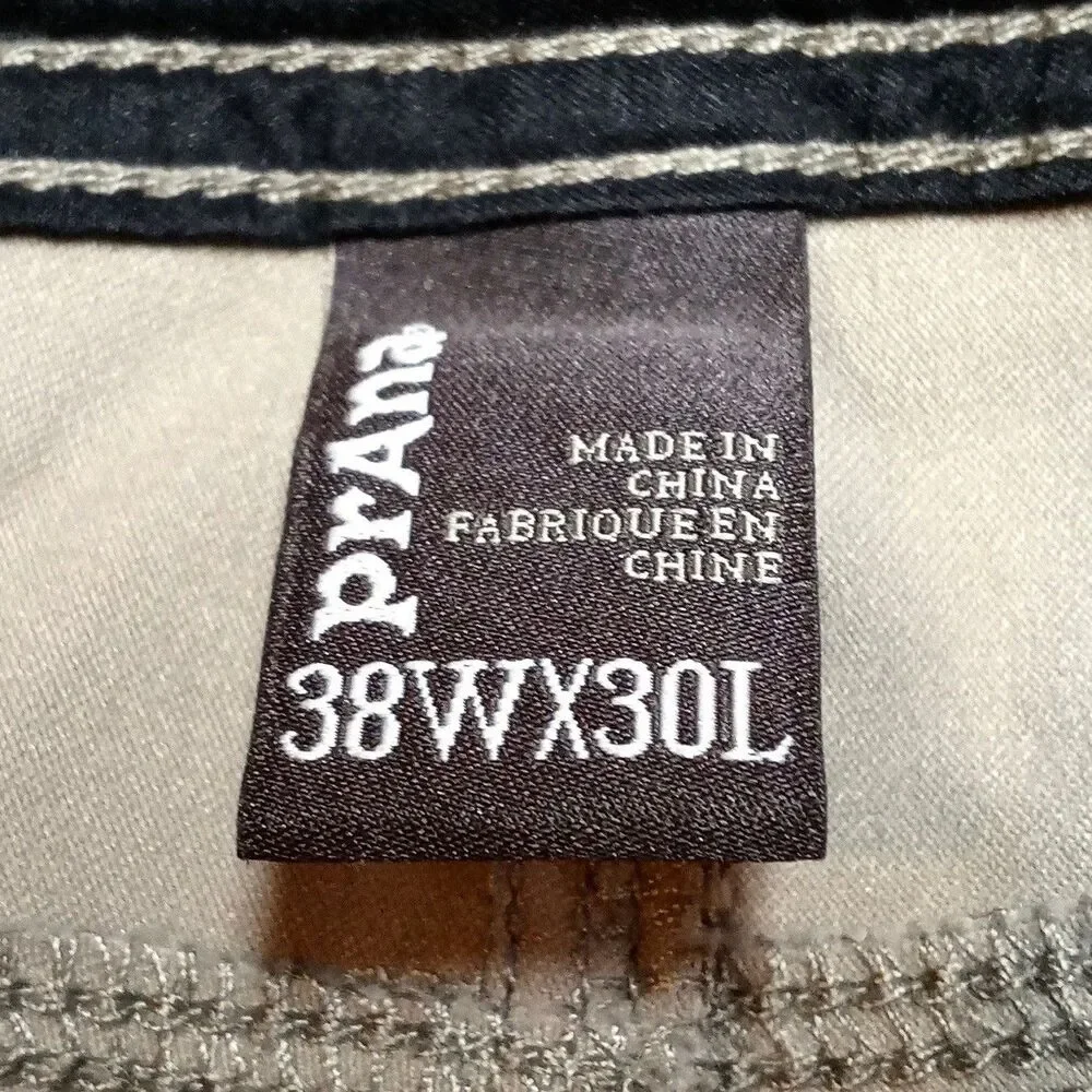 Prana Zion Hiking Pants Mens 38x30 Stretch Belted Vent Roll Up Snap Leg Cargo